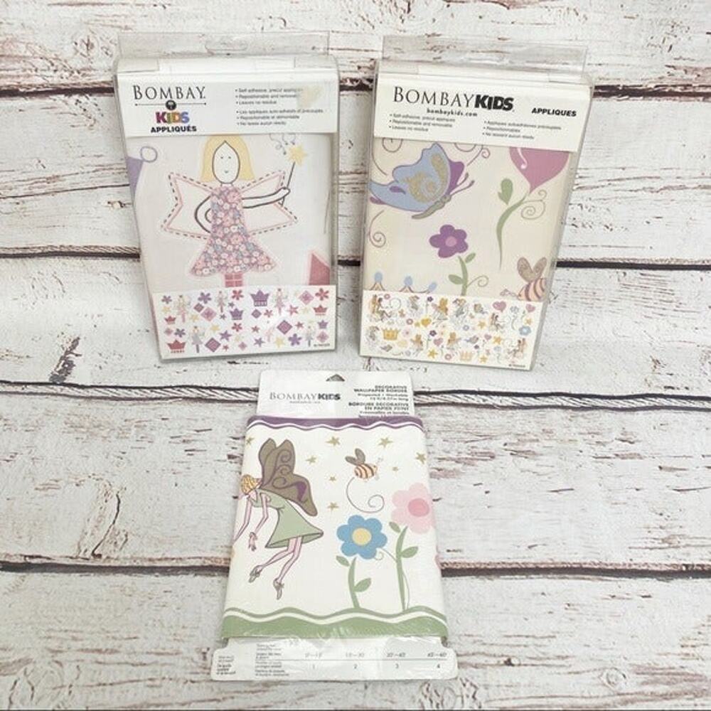 BOMBAY KIDS Fairy Princess Wall Decal Stickers and Border